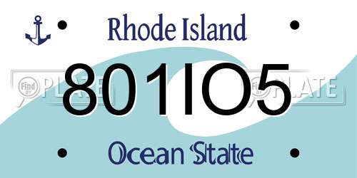 801IO5 Rhode Island License Plate
