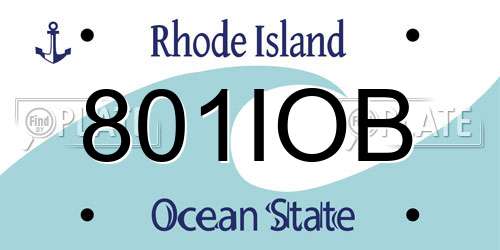 801IOB Rhode Island License Plate