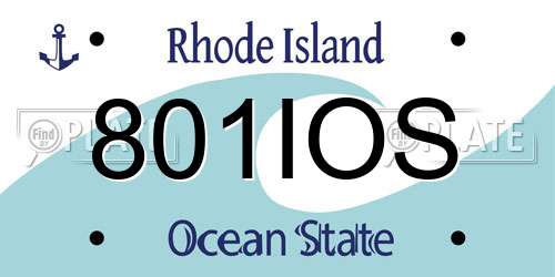 801IOS Rhode Island License Plate