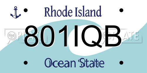 801IQB Rhode Island License Plate