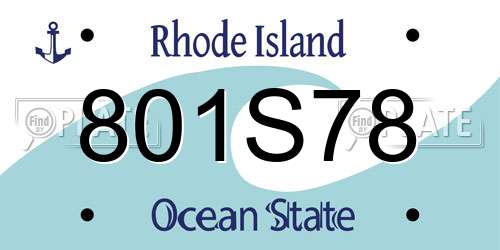 801S78 Rhode Island License Plate
