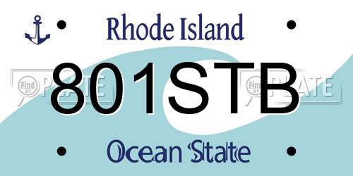 801STB Rhode Island License Plate