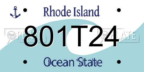 801T24 Rhode Island License Plate