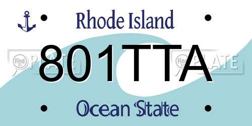 801TTA Rhode Island License Plate