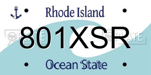 801XSR Rhode Island License Plate