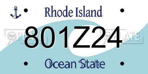 801Z24 Rhode Island License Plate