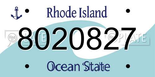 8020827 Rhode Island License Plate