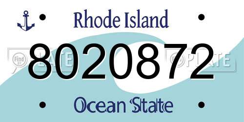 8020872 Rhode Island License Plate