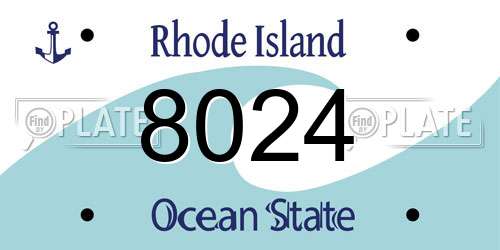 8024 Rhode Island License Plate