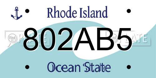 802AB5 Rhode Island License Plate