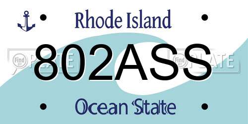 802ASS Rhode Island License Plate