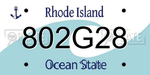 802G28 Rhode Island License Plate