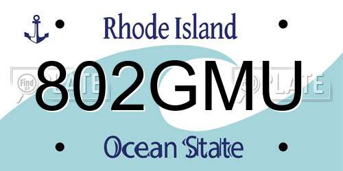 802GMU Rhode Island License Plate