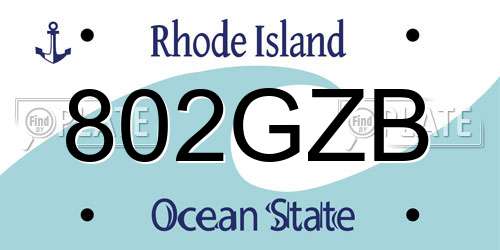 802GZB Rhode Island License Plate