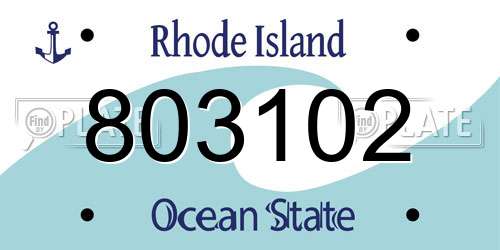 803102 Rhode Island License Plate
