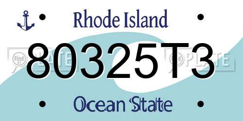 80325T3 Rhode Island License Plate