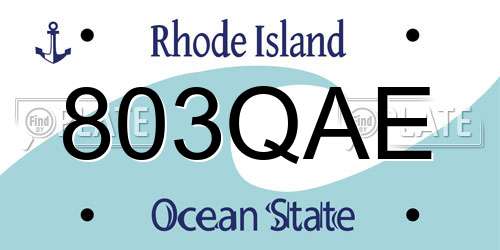 803QAE Rhode Island License Plate