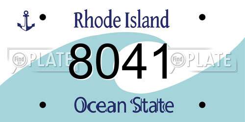 8041 Rhode Island License Plate
