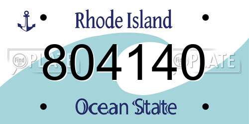 804140 Rhode Island License Plate