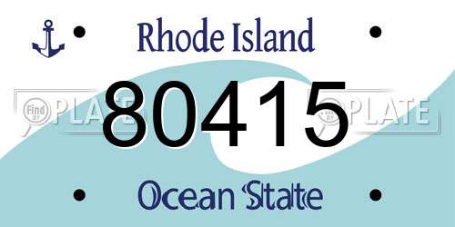 80415 Rhode Island License Plate