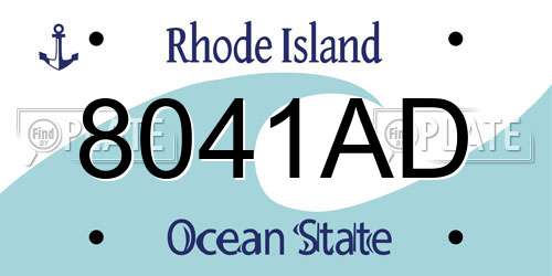 8041AD Rhode Island License Plate
