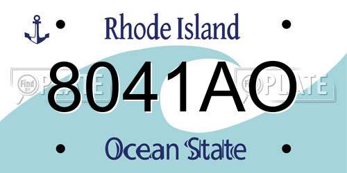 8041AO Rhode Island License Plate