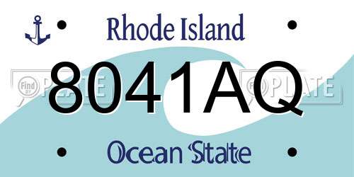 8041AQ Rhode Island License Plate
