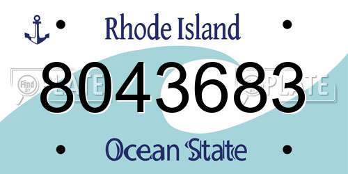 8043683 Rhode Island License Plate