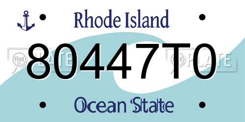 80447T0 Rhode Island License Plate