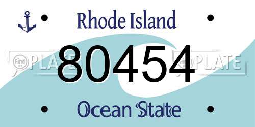 80454 Rhode Island License Plate
