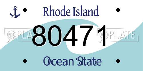 80471 Rhode Island License Plate