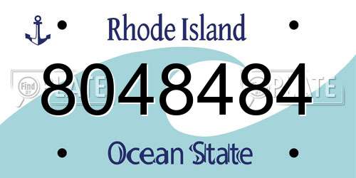 8048484 Rhode Island License Plate