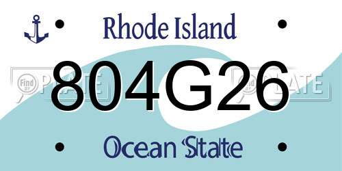 804G26 Rhode Island License Plate