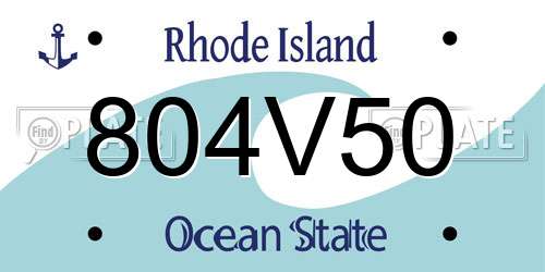 804V50 Rhode Island License Plate