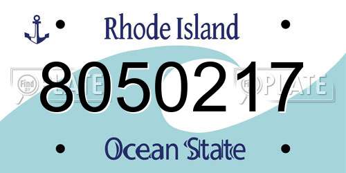 8050217 Rhode Island License Plate