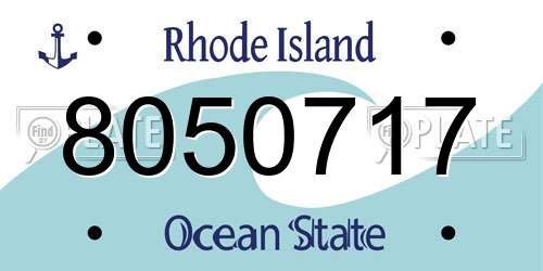 8050717 Rhode Island License Plate