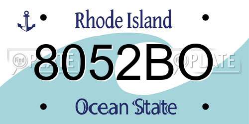 8052BO Rhode Island License Plate