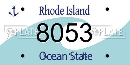 8053 Rhode Island License Plate