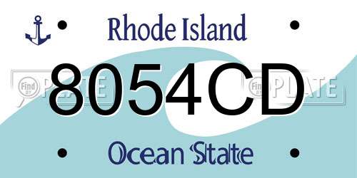 8054CD Rhode Island License Plate