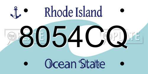 8054CQ Rhode Island License Plate