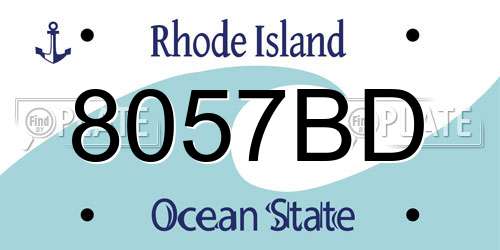 8057BD Rhode Island License Plate