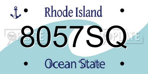 8057SQ Rhode Island License Plate