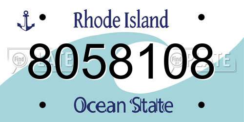 8058108 Rhode Island License Plate