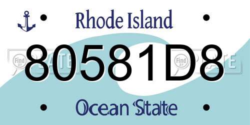 80581D8 Rhode Island License Plate