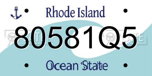 80581Q5 Rhode Island License Plate