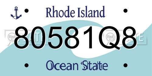 80581Q8 Rhode Island License Plate