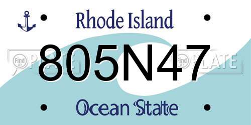 805N47 Rhode Island License Plate