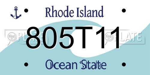 805T11 Rhode Island License Plate