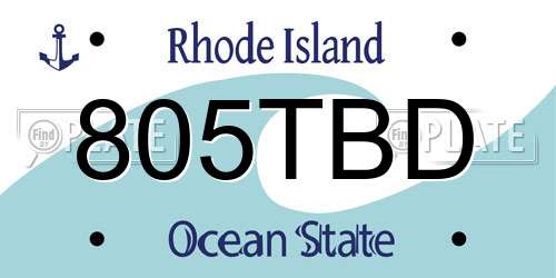 805TBD Rhode Island License Plate