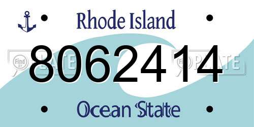 8062414 Rhode Island License Plate